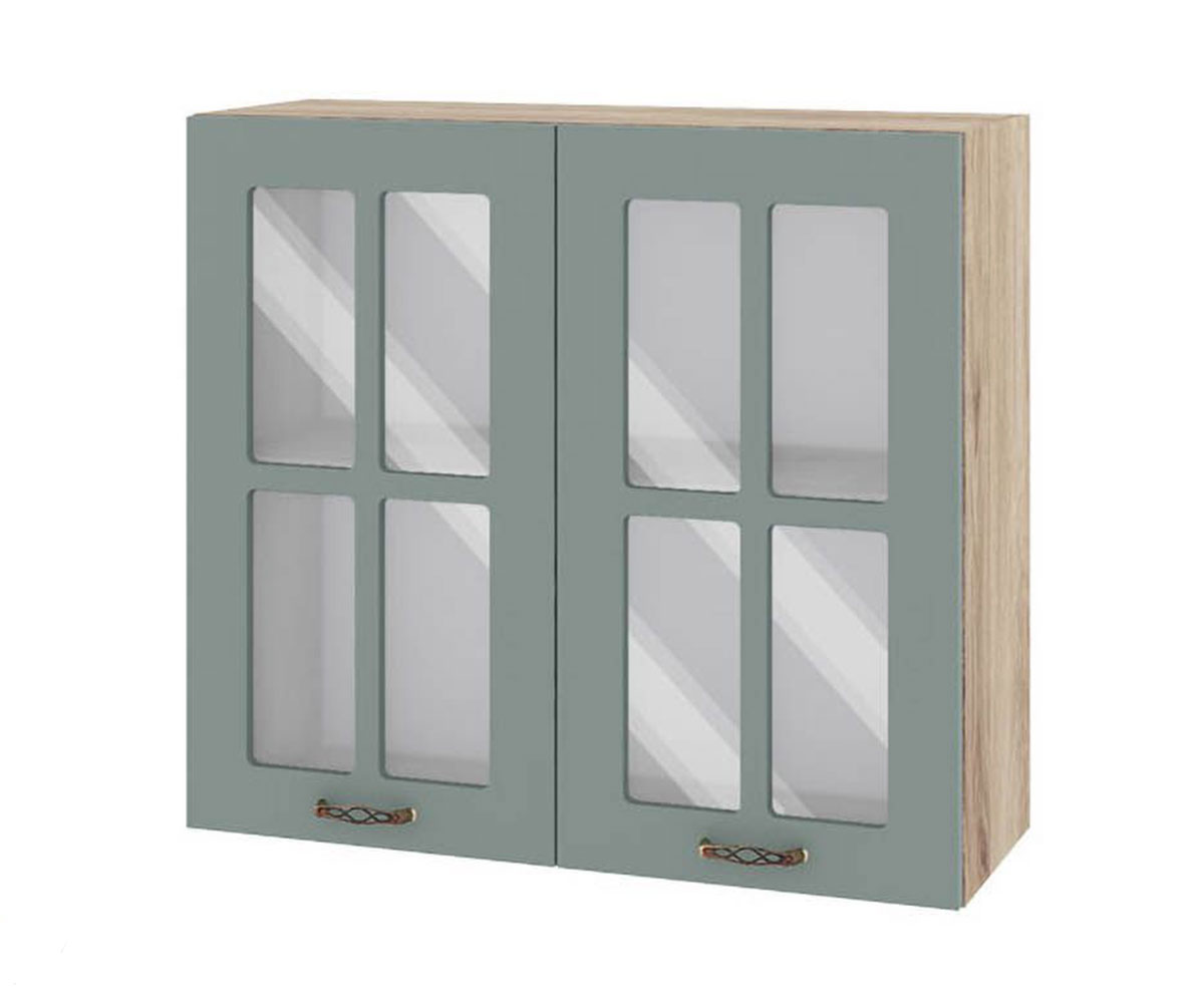 Горен кухненски шкаф витрина Олив мат 11 - 104 Сонома