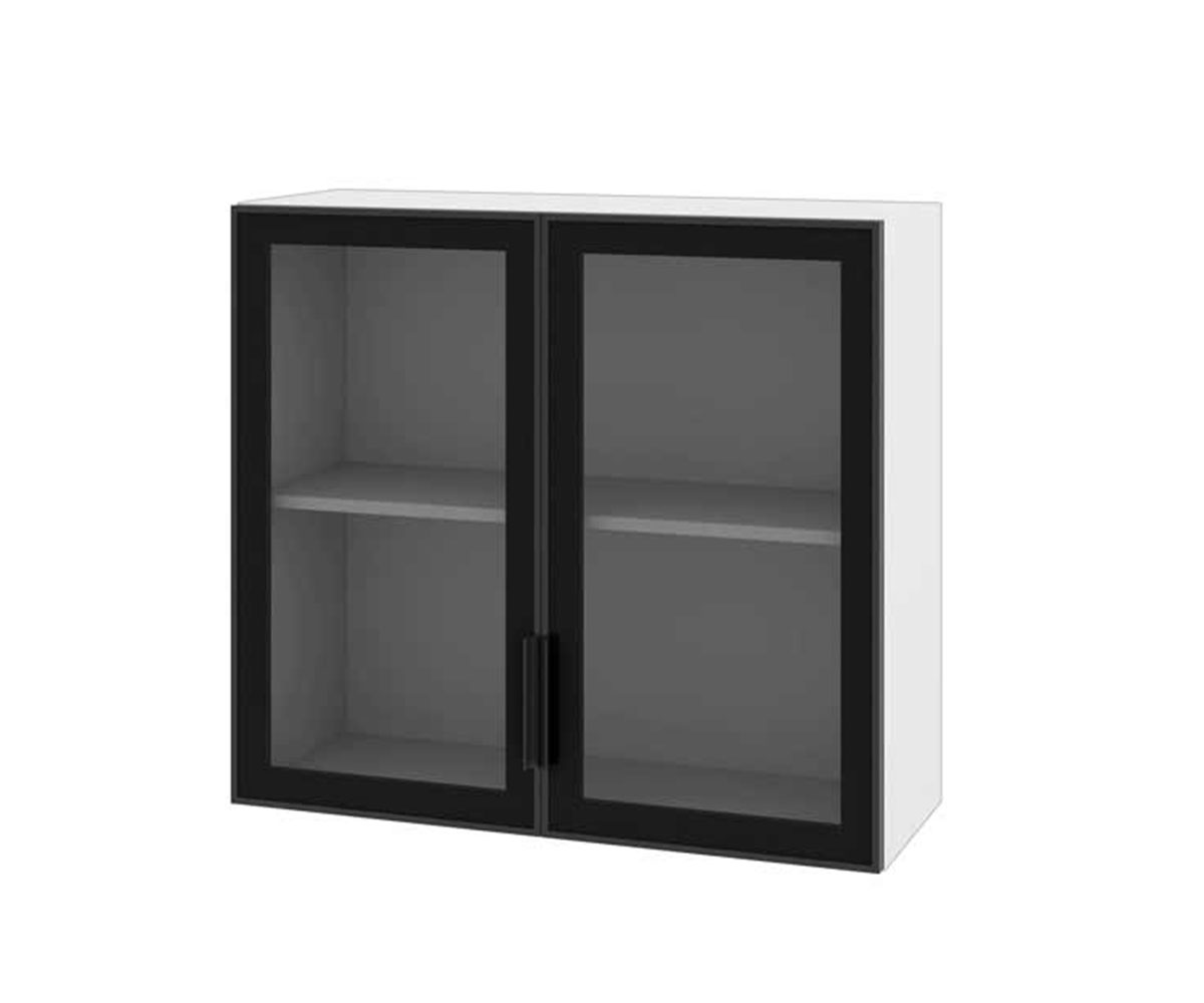 Кухненски шкаф витрина Олив мат 119 Бяло