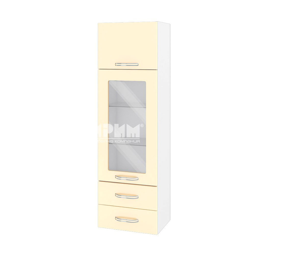 Кухненски шкаф витрина Бежов гланц 05-201